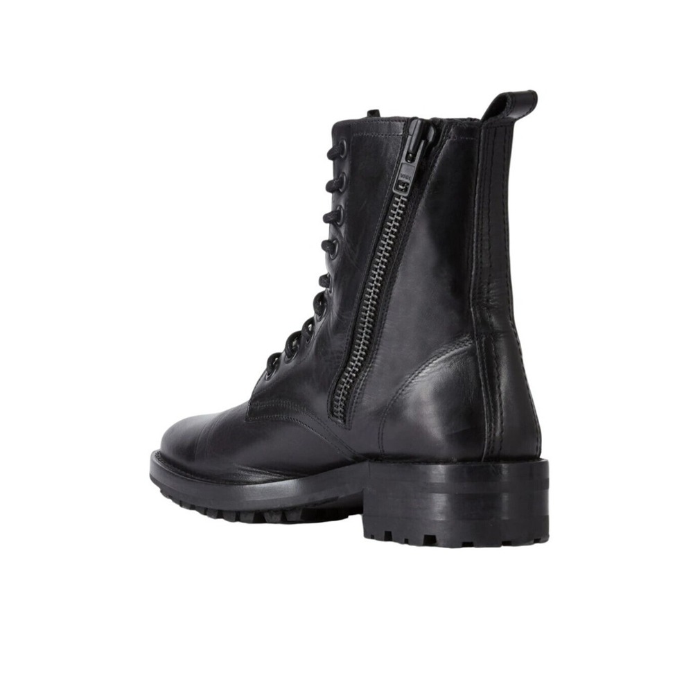 The Kooples Men's Ranger Black Leather Lace-Up Combat Boots Zippers FR 41/US 7 - Picture 3 of 16